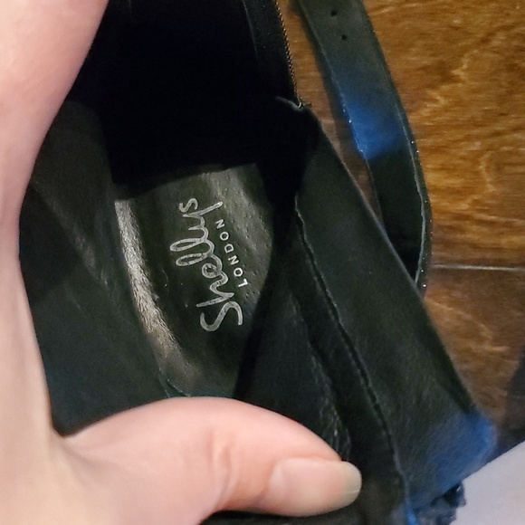 Shelly's London chunky heel lace boots buckle accent and rainbow lurex sparkle - Picture 5 of 6